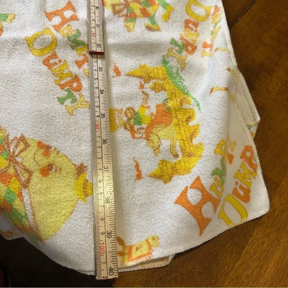 Vintage Humpty Dumpty Mother Goose Nursery Rhymes Baby Flannel Blanket 40”x24”